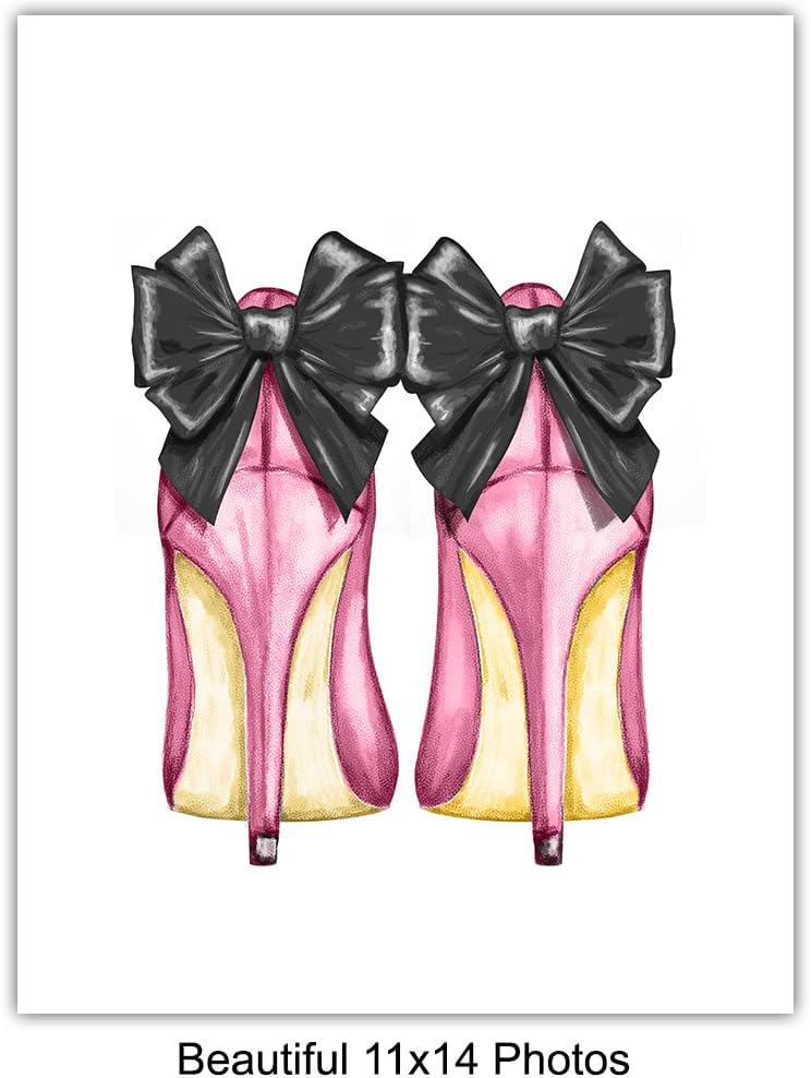 Luxury Fashion Wall Art LARGE 11x14 - Designer Wall Decor for Women - Glam Art Prints Set for Girls Bedroom, Teen Girls Room Decor - High Fashion Artwork Pictures, Posters - Haute couture, Design