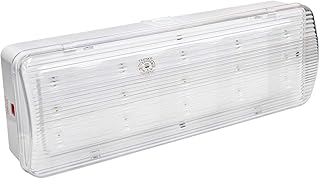 Emergency Fire Exit LED Bulkhead Light with Green Man Sleeve Celling or Wall Mount Maintained or Non Maintained 3 Hours Back Up EML01D