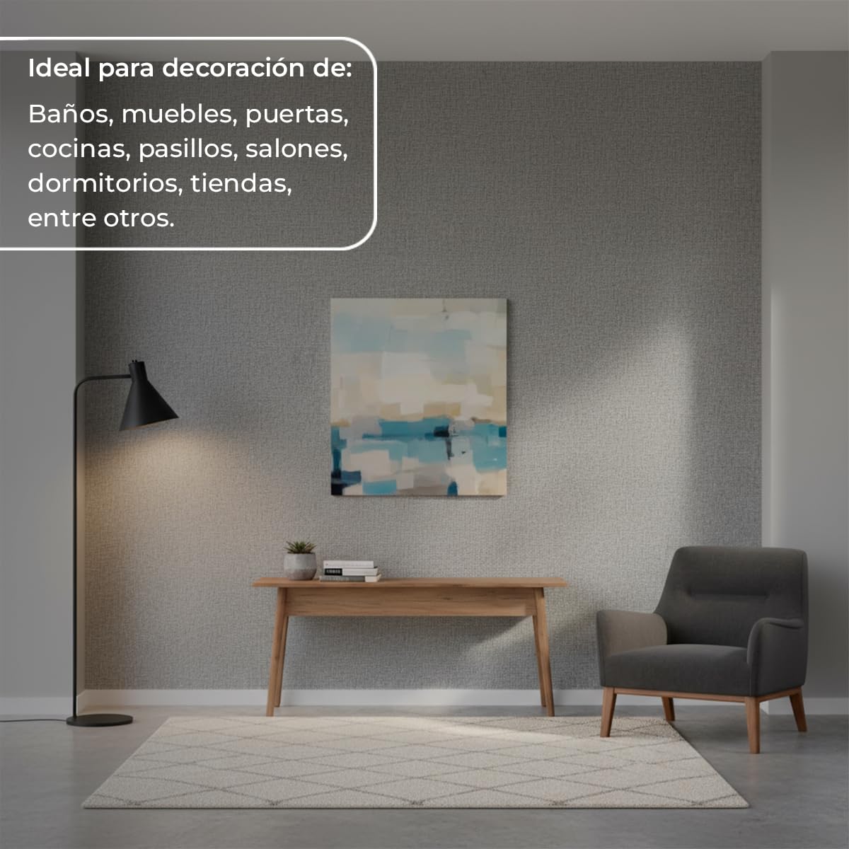 Vinilo de Alta Resistencia para Decoración - Lino Gris Claro - 62 x 200 cm