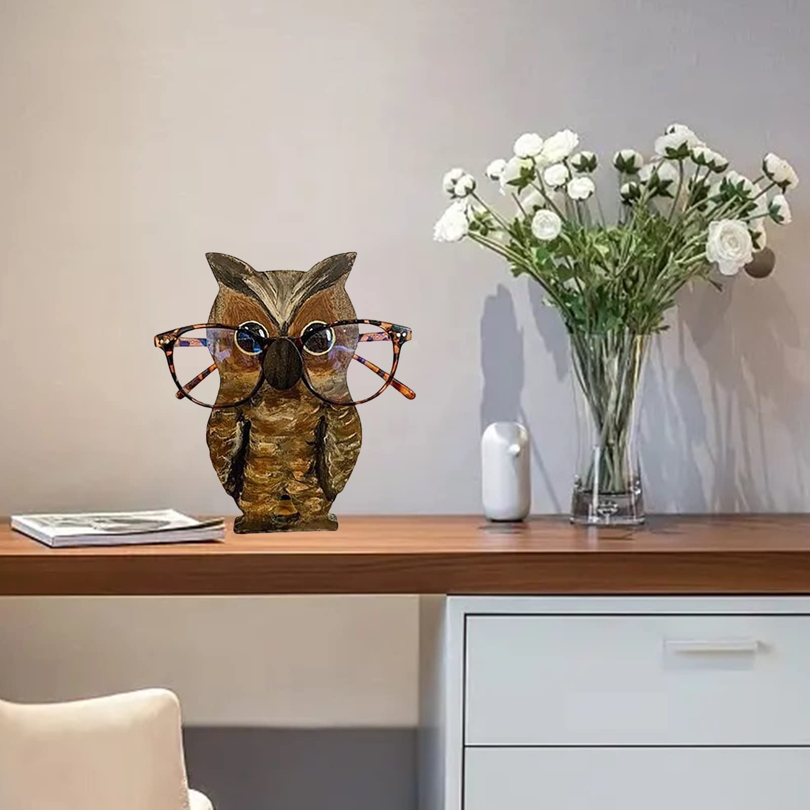 Soporte Para Gafas Con Forma De Gato - Organizador De Escritorio Decorativo, Hecho A Mano, 12x12x13.7 Cm, ABS Resistente