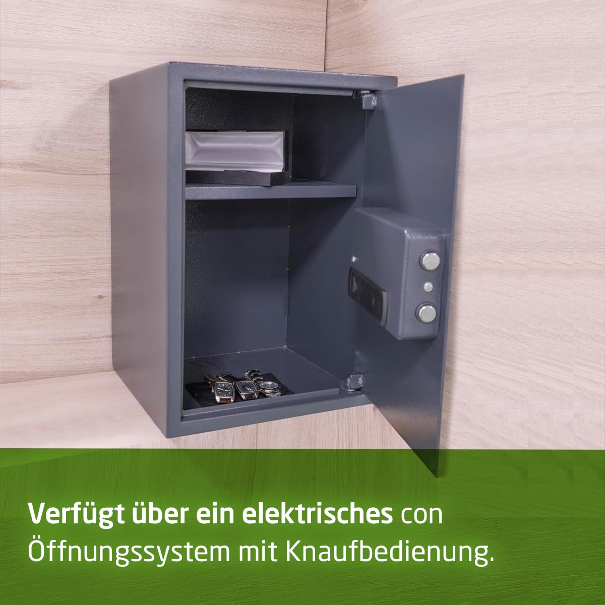 Amig – Tresor für zuhauser mit Code | Integrierte Sicherheitsbox | Stahl | Getarnt | Ideal für Zuhause | Schutz von Geld und wertvollem Schmuck | 50 x 31 x 35 cm