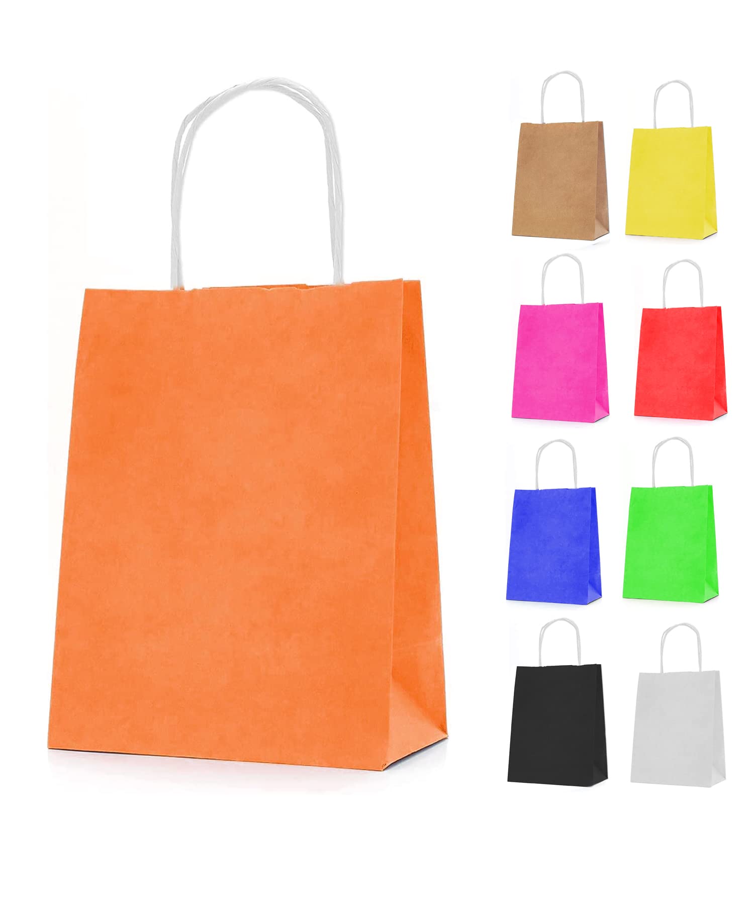 HOUSAI PAPER BAGS Kraft Paper Bags With Twisted Handles Suits In Gifting,Shopping&Food Packing,W/G/H = 8.5"X5"X11.5" Inch Pack Of 30(Orange,Small) (B09NW32GCG) Amazon Price History, Amazon Price Tracker