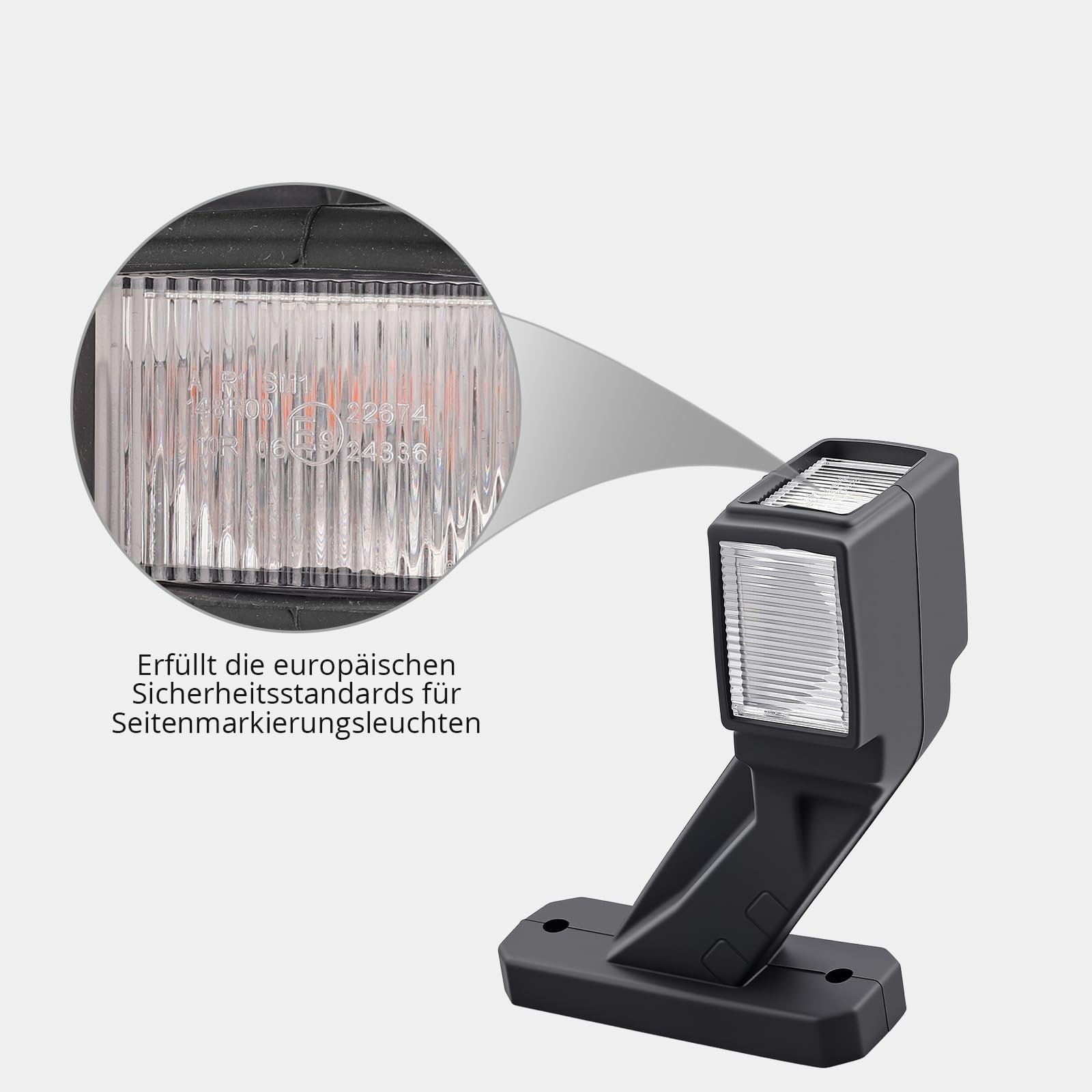 Justech 2er LED Begrenzungsleuchten 140mm Seitenmarkierungsleuchten Positionsleuchten 12-30V Wasserdichte Anhänger Seitenmarkierung Lampe Warnlicht Rot Weiß Gleb für Anhänger LKW Caravan