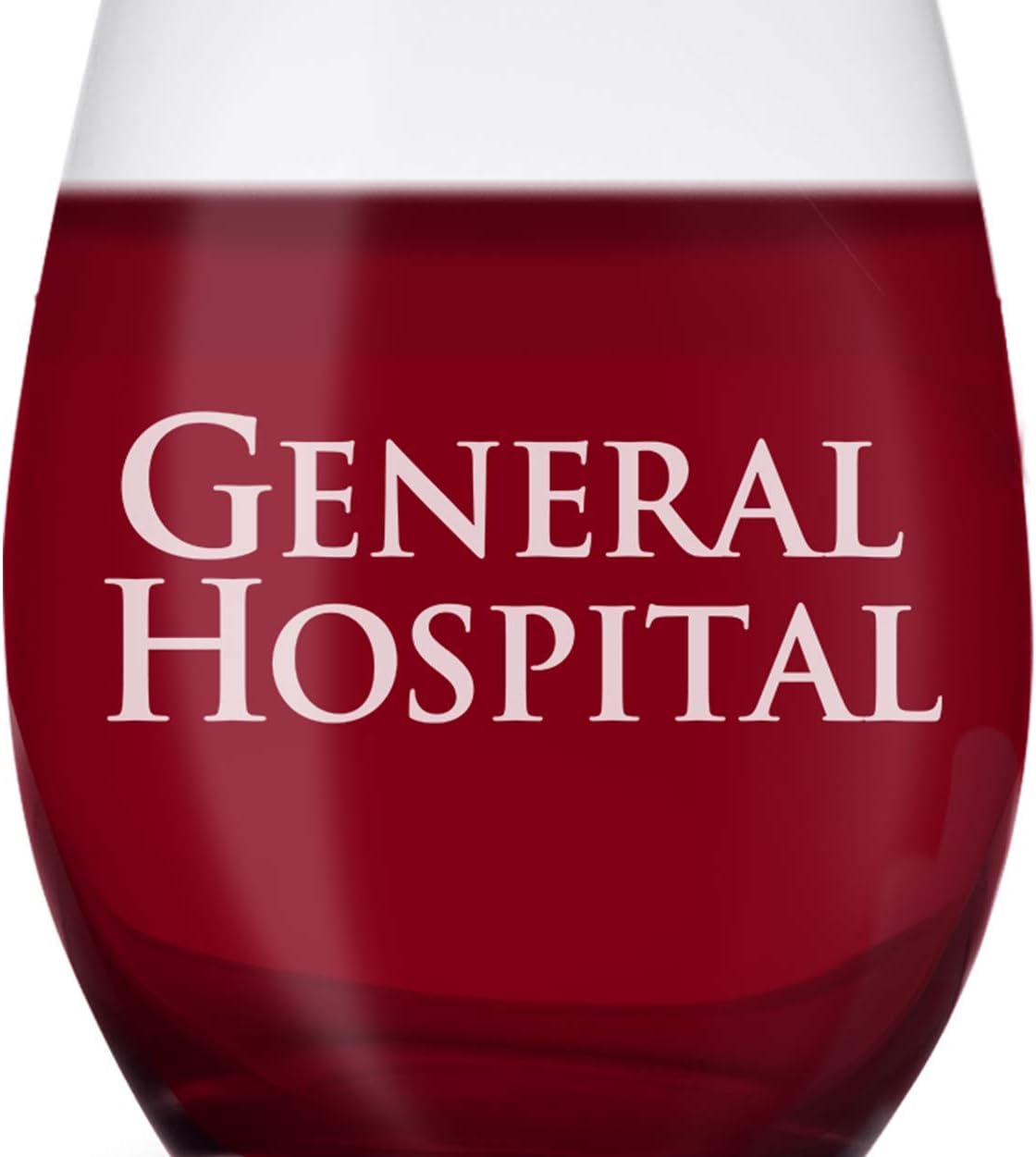 ABC General Hospital Logo Laser Engraved Stemless Wine Glass