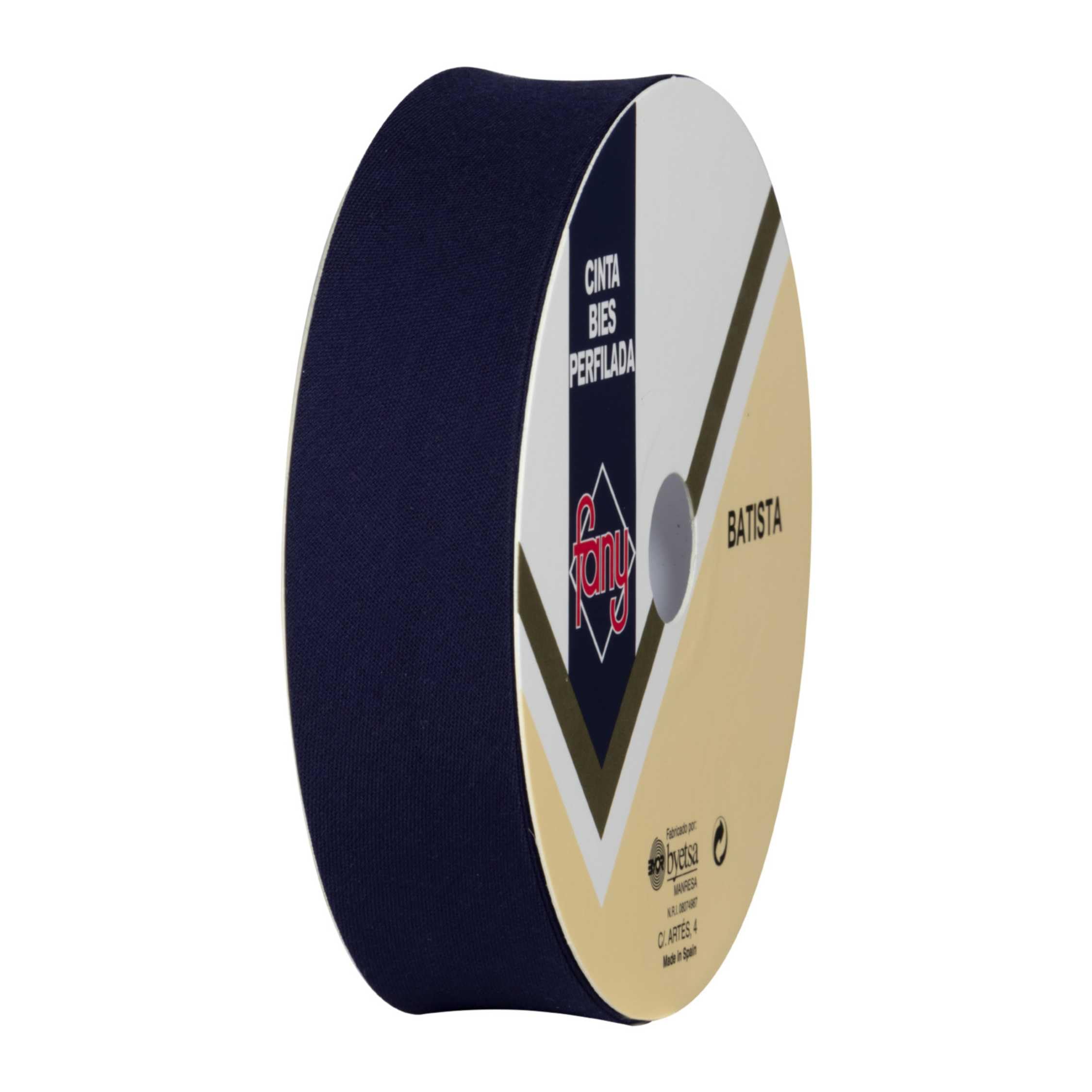Discover Lifestyle & Fashion Fabrics Bias Binding Tape Polycotton Poly Cotton Sewing Piping Bunting Decorative Trim Edging Hemming Huge Colour Range | 25mm Wide (25 Metre Roll, Dark Navy) — image 1