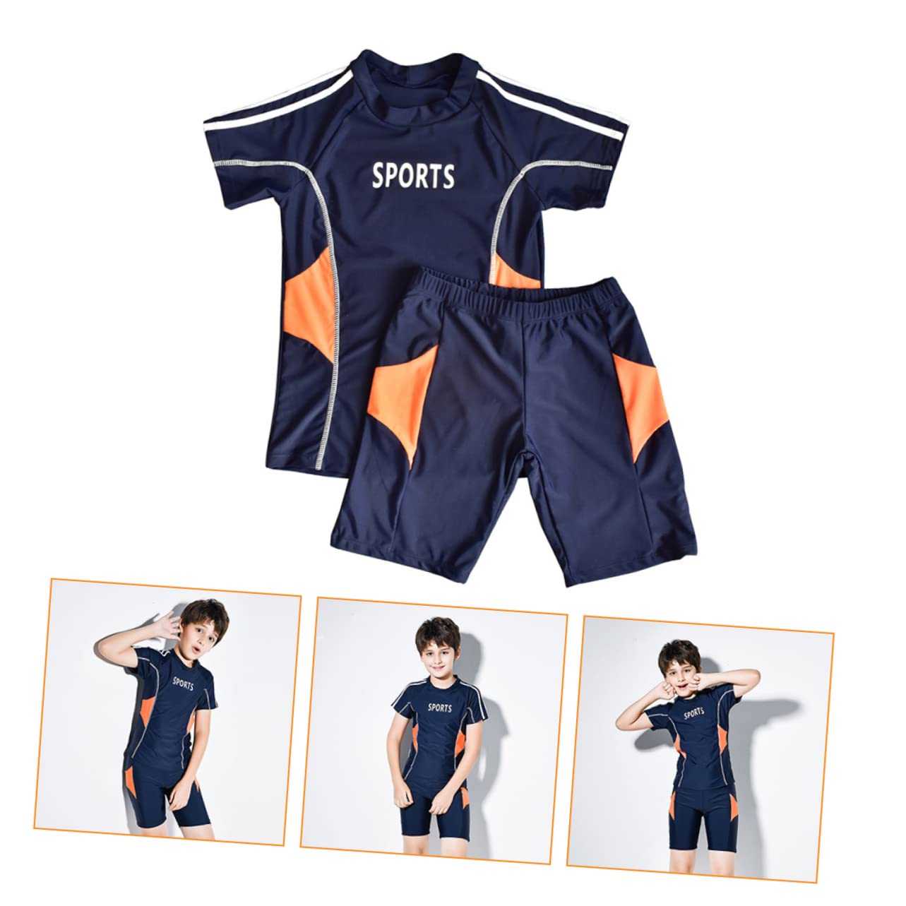 1 Set Costume Da Bagno Ragazzo Beachwear In Nylon