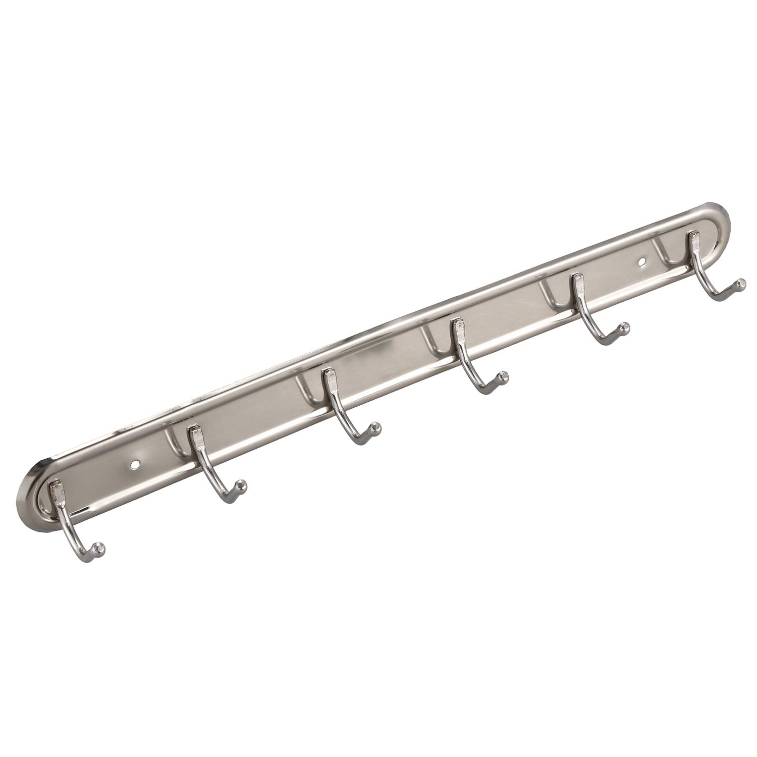 CTRLZS Household Metal Wall Mounted 6 Hooks Towel Rack Hanger 15" Long