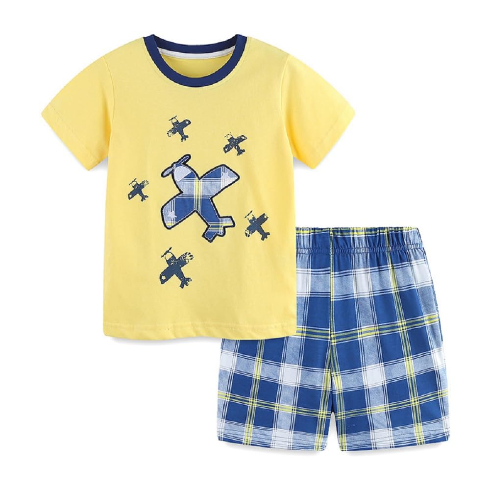 T-Shirt di Cotone del Bambino Piccolo Set Maniche Corte Tee e Pantaloni Corti 2 Pezzi per Bambini 2-8 Anni