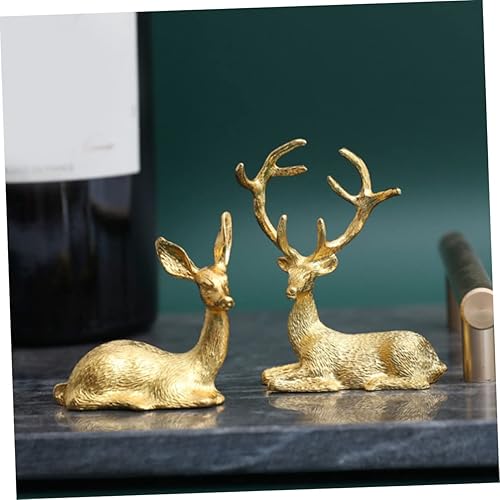 Miniatura 6 de Homoyoyo Estatuas de renos 2pcs mesa de comedor decoración de mesa de comedor de metal