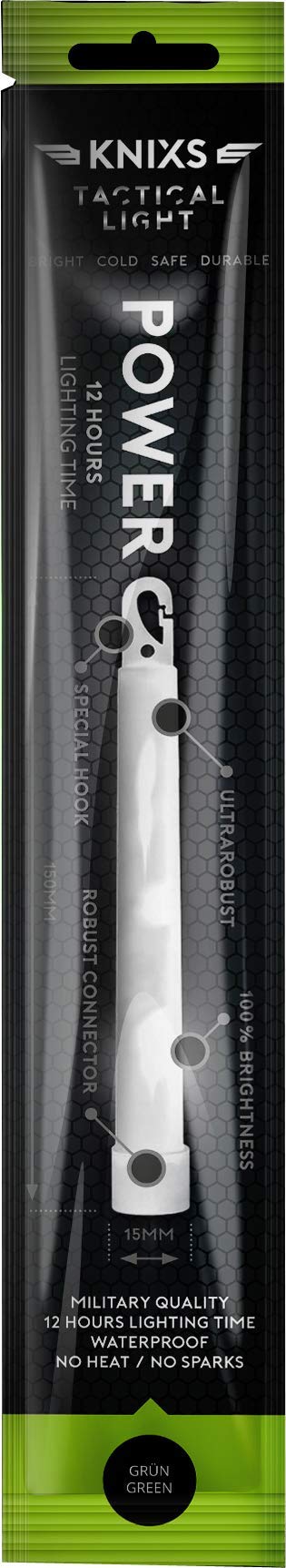 10er Set - Power-Knicklicht/Leuchtstab Tactical Light im Militär-Standard - gelb leuchtend (6" / 15cm) - einzeln verpackt - mindestens 12 Stunden Leuchtdauer