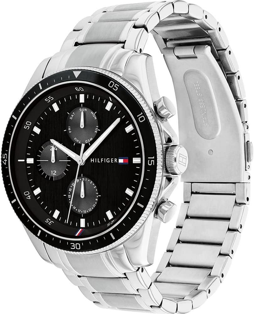 Tommy Hilfiger Analogue Multifunction Quartz Watch for Men with Silver Stainless Steel or Leather Bracelet 3 61fZb5QlhBL. AC SL1000