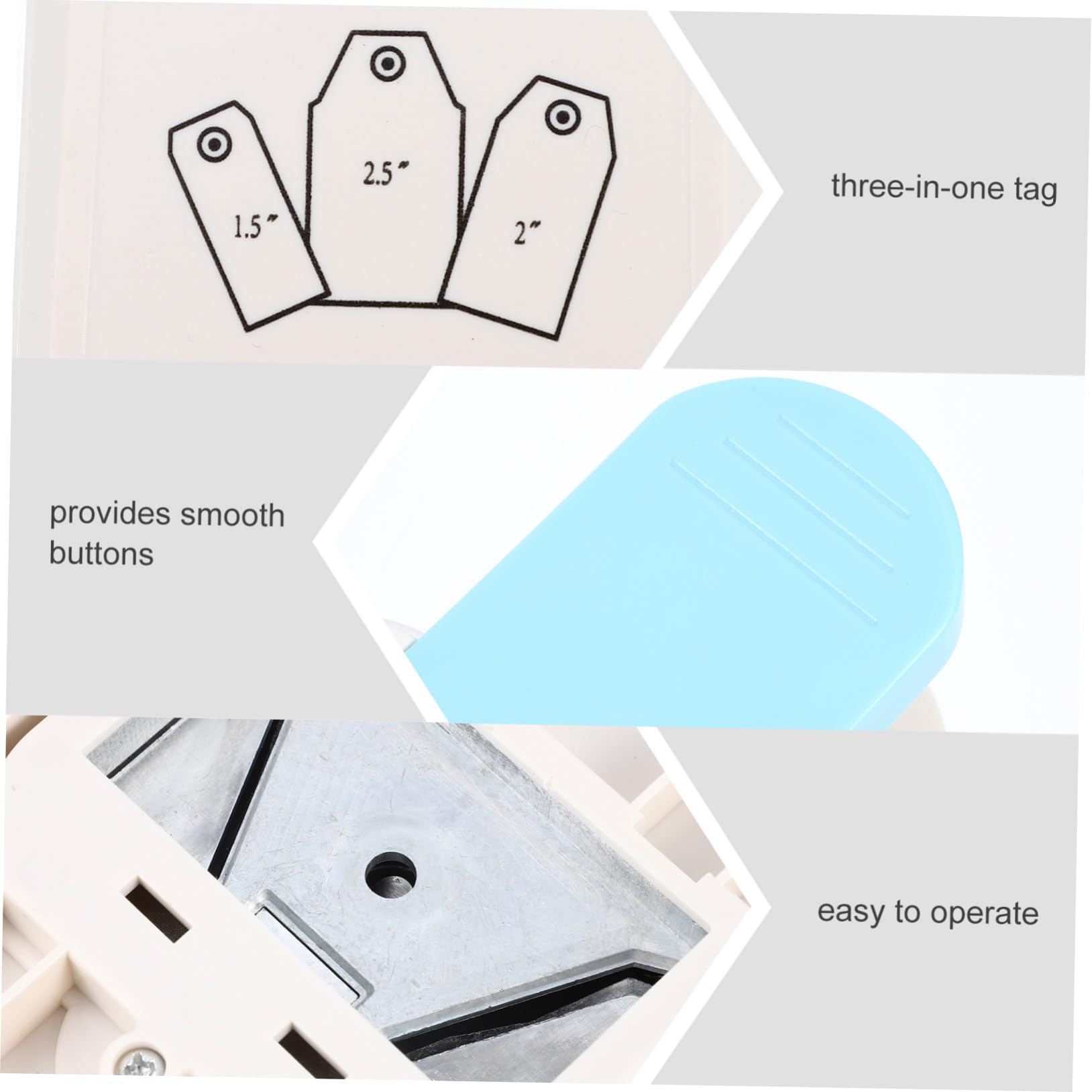 Punzone Artigianale per Carta a Forma di Etichetta 3 in 1 | Tre Larghezze 3, 8cm 5, 0cm 6, 4cm, Impugnatura Ergonomica, Abs e Lega di Zinco