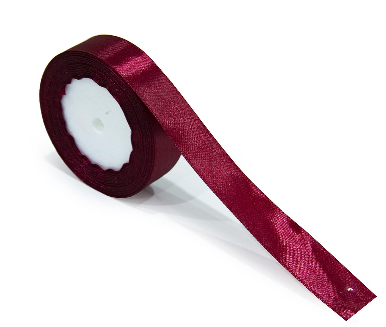ribbon satin fabric ribbon for gift package wrapping hair bow clips making crafting sewing wedding decorations width 2.5cm*25yards-Color Maroon