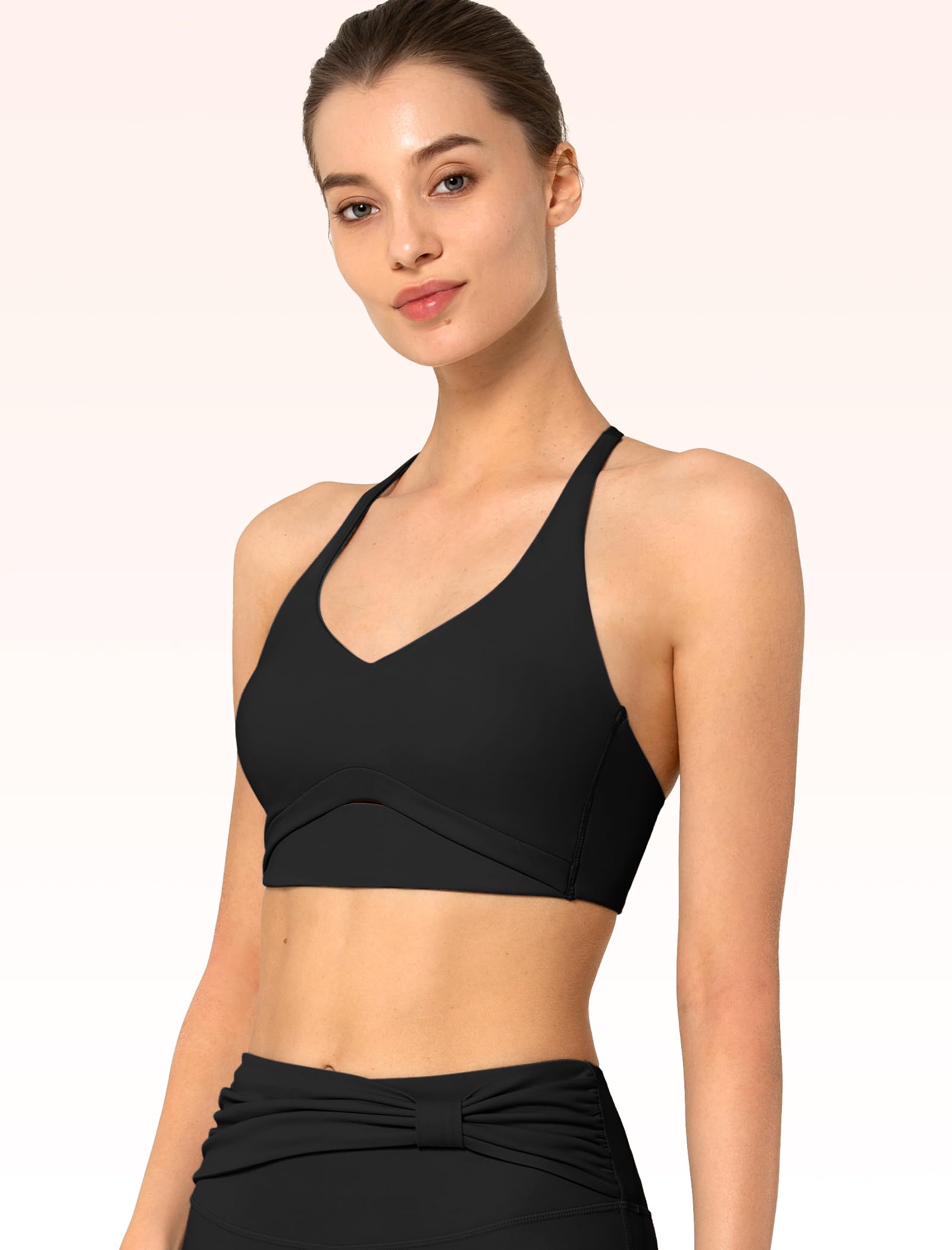 Yvette Reggiseno sportivo leggero a forma di X con coppa modellata a forma di X, reggiseno da allenamento alla moda per yoga