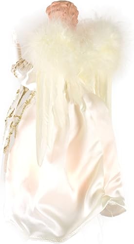 Miniatura 4 de Kurt Adler - Árbol de ángel color marfil y dorado (10 luces, 9 pulgadas)