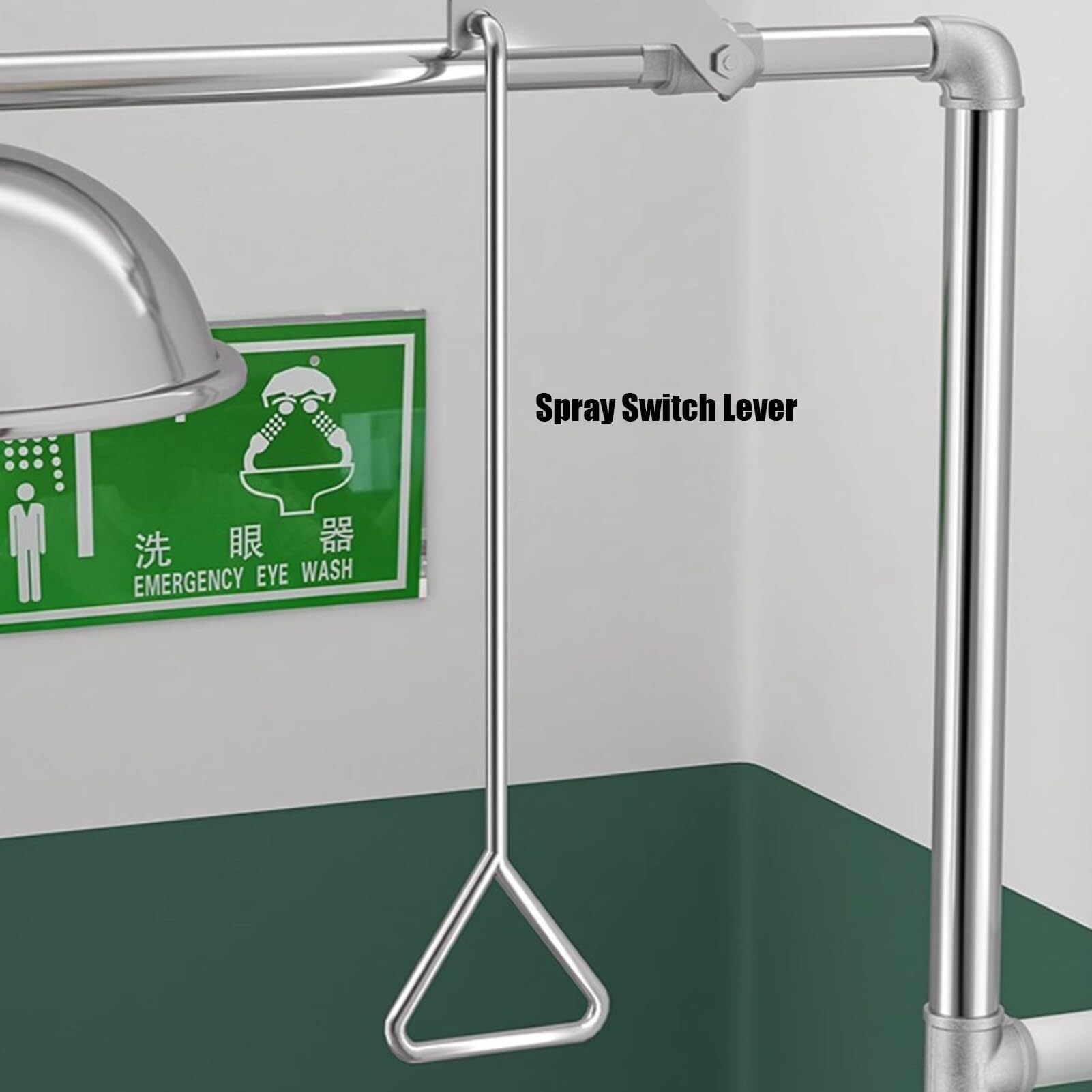 Stazione della doccia del lavaggio degli occhi di emergenza, dispositivo portatile del lavaggio del fronte dell'occhio di sicurezza per il pronto soccorso, laboratorio, uso industriale
