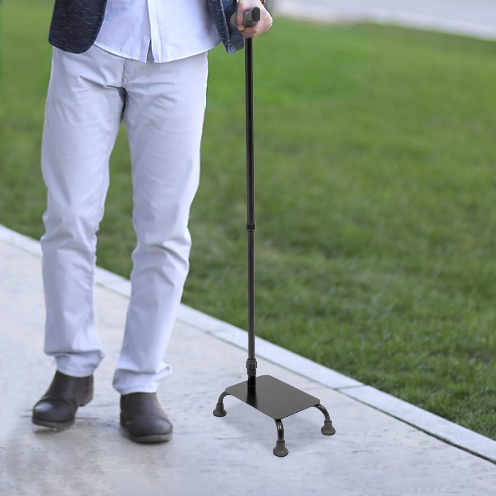Bastone da passeggio regolabile per salire le scale, aiuto per anziani, per persone con problemi di mobilità, nero, 29 x 19 x 85-105 cm