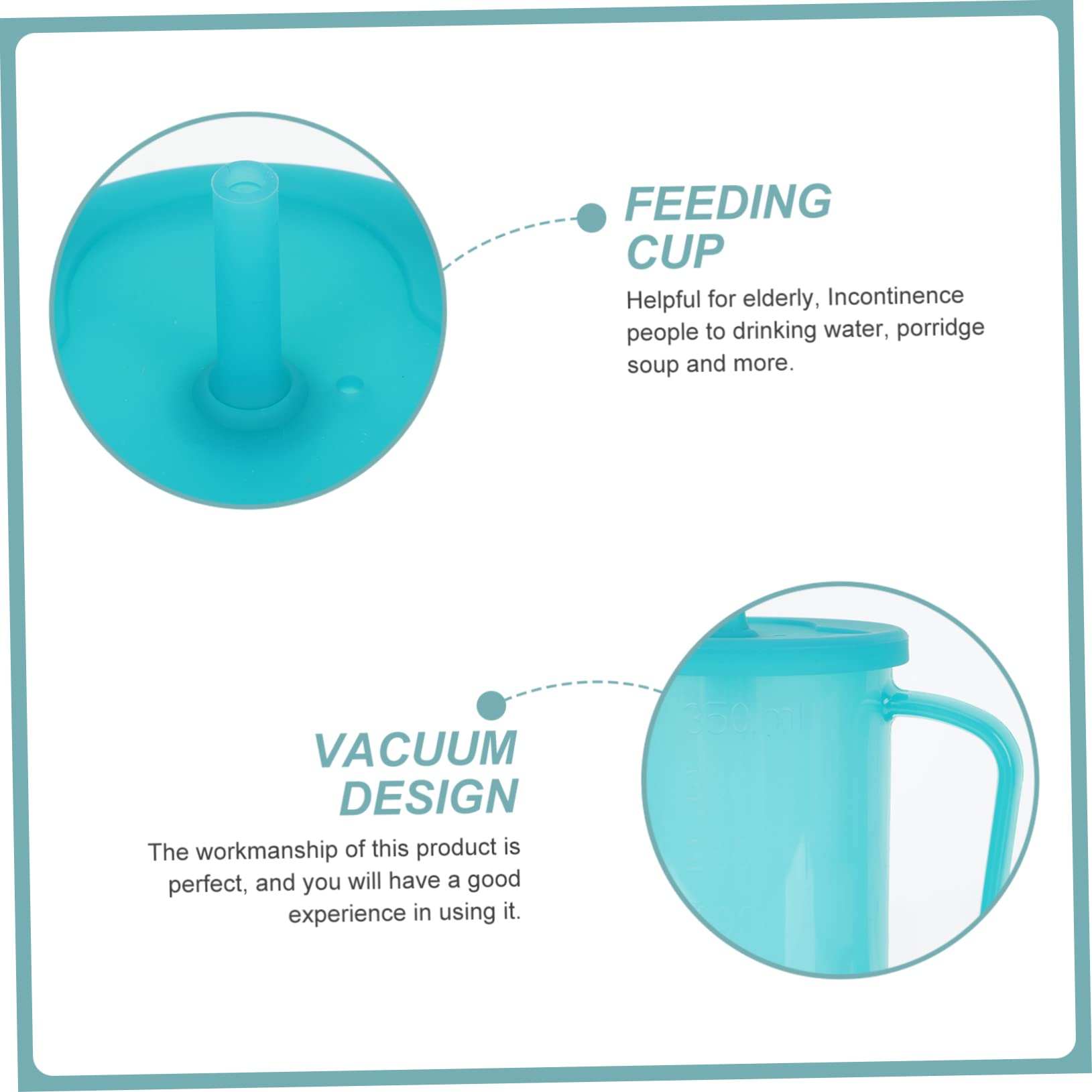 CALLARON 2 Pezzi Tazza per Alimentazione Convalescente con Coppa Antigoccia per Anziani e Pazienti Allettati Design Ergonomico per Facilità Uso e Comfort