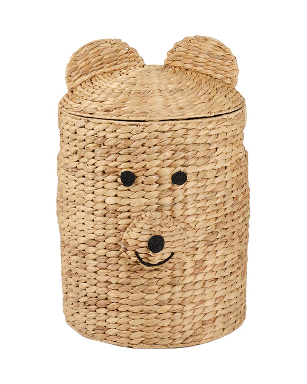 HomesmithsWater Hyacinth Laundry Hamper Bear Shape 38 x 38 x 59 cm