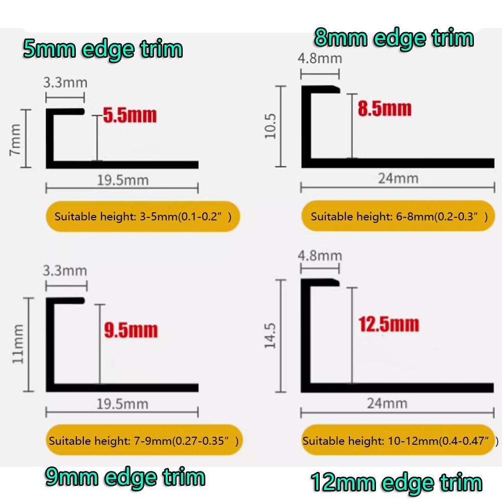 Adjuble Aluminiowe listwy podłogowe, zginane przegrody drzwiowe 0,3 cm - 1,5 cm, do drewna, metalu, płytek - srebrne wykończenie progowe dla bezszwowej flo - 12 mm i elastyczny Solut