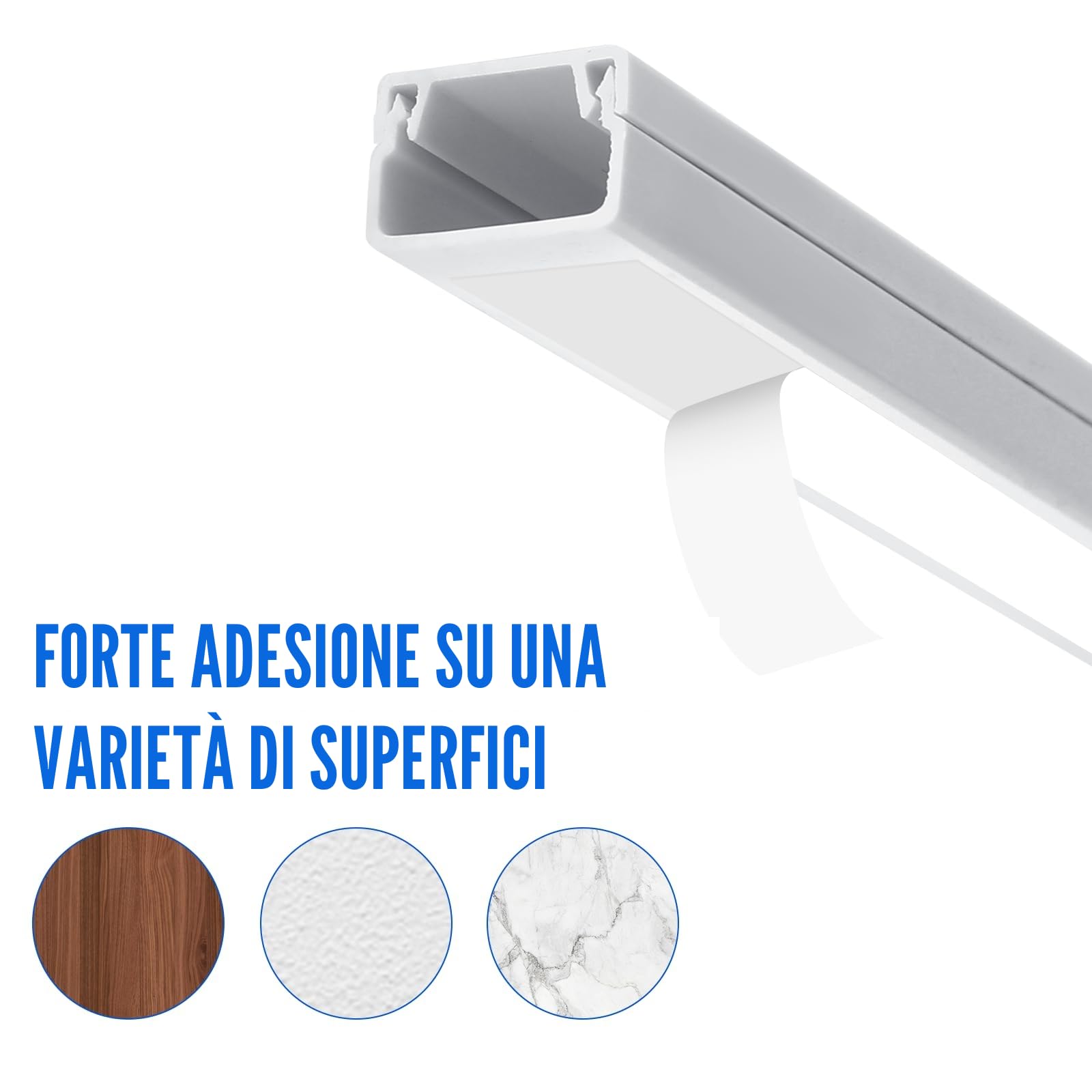 10 Pezzi Canalina per Cavi Autoadesiva, Canalina Passacavi Adesiva, Verniciabile, 400mm*15mm*10mm, Canalina per Cavi Tv, Copertura Per Cavi per Computer A Casa O In Ufficio