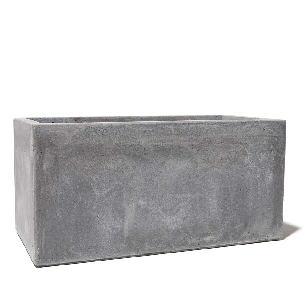 Primrose Small Garden Fibrecotta Cement Finish Outdoor Planter Rectangular 50cm (19.7in)