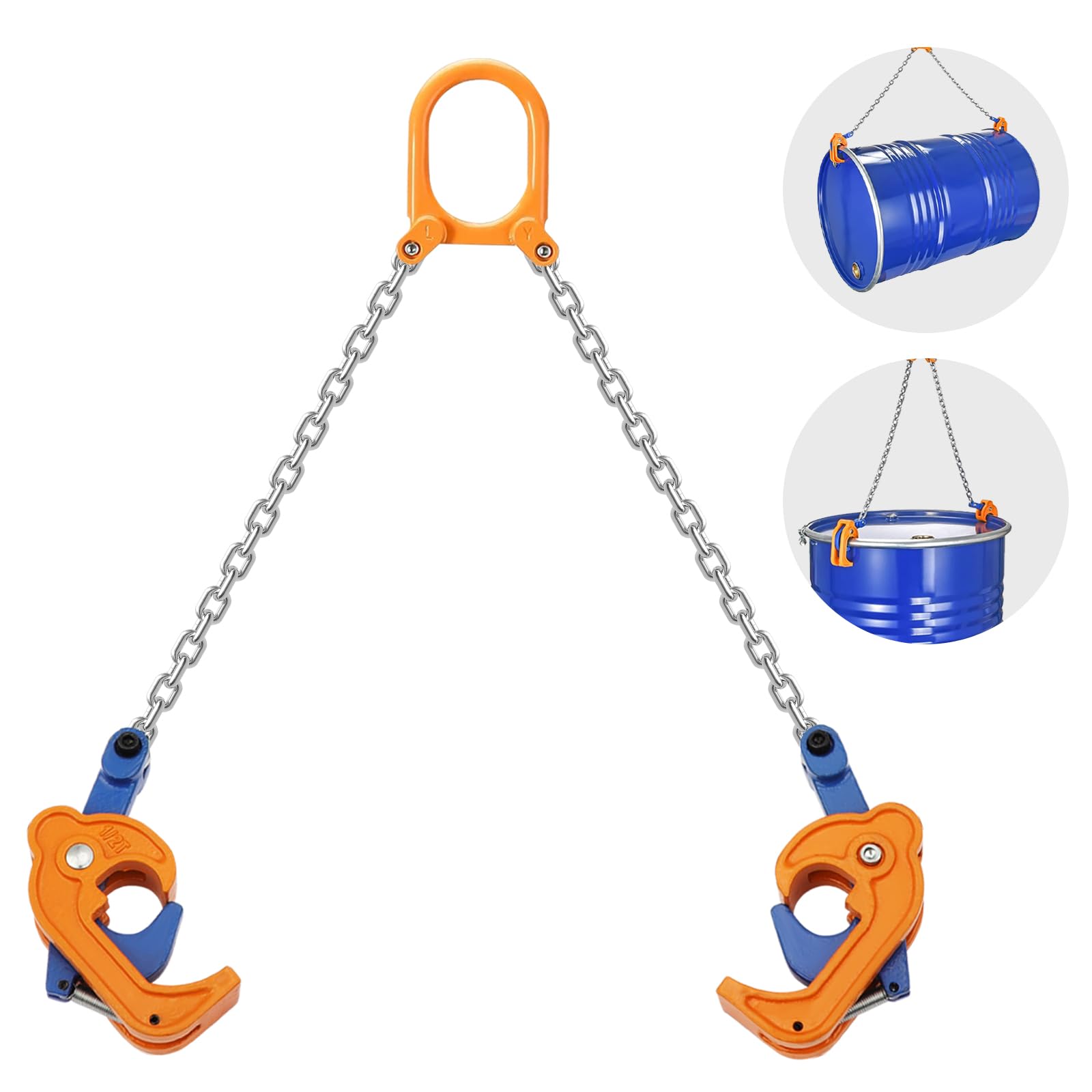 Palan de levage pour tambour de 55 gallons à double chaîne G80 charge lourde de 1000 kg
