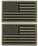 U-LIAN 2 PCS USA Flag Patch Tactical Morale Patch Embroidered American Flag Patch Hook Loop Fastener...