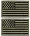 U-LIAN 2 PCS USA Flag Patch Tactical Morale Patch Embroidered American Flag Patch Hook Loop Fastener Backing Emblem,Army Green