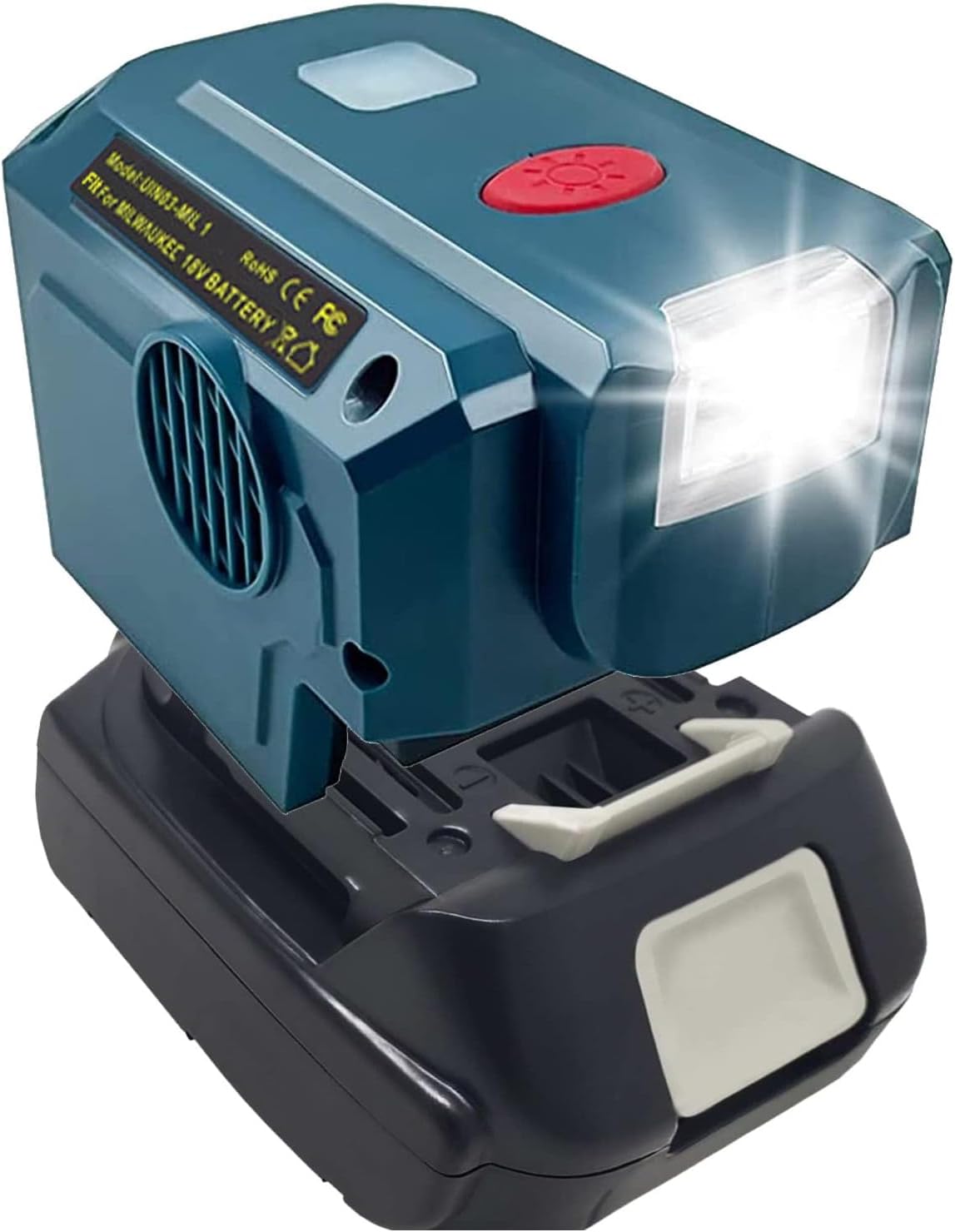 200W Power Inverter Generator Fit for Makita 18V Lithium Battery, DC 18V to AC 110V-120V Portable Power Station with Dual USB Outlet and AC Outlet and 200LM LED Light Battery Inverter