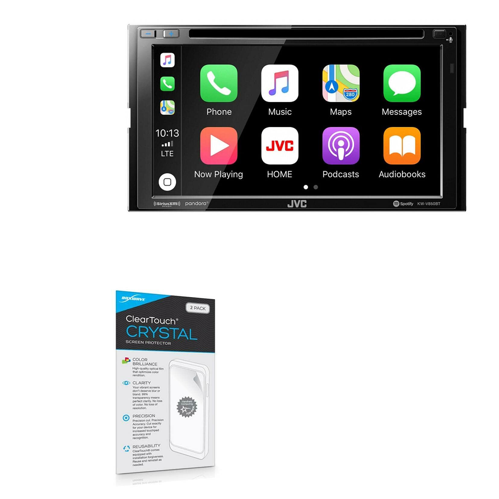 BoxWave Screen Protector Compatible with JVC KW-V850BT - ClearTouch Crystal (2-Pack), HD Film Skin - Shields from Scratches for JVC KW-V850BT