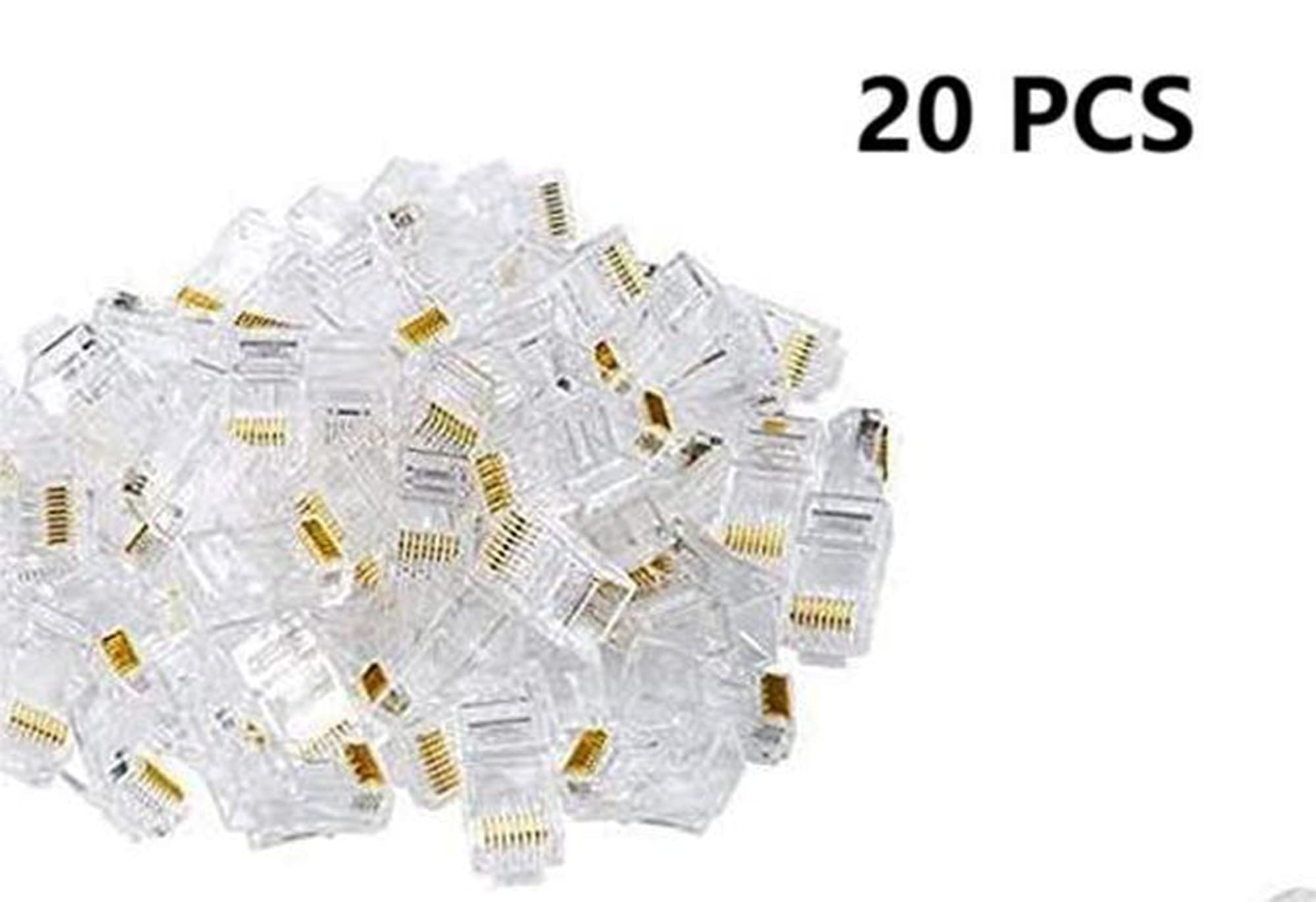 RJ45 Cat 6 Non-Pass Through Network Plug Connector 8P8C Cat 6/6E RJ45 pozłacane końcówki do skrętki UTP Solid Network Cable 20 szt
