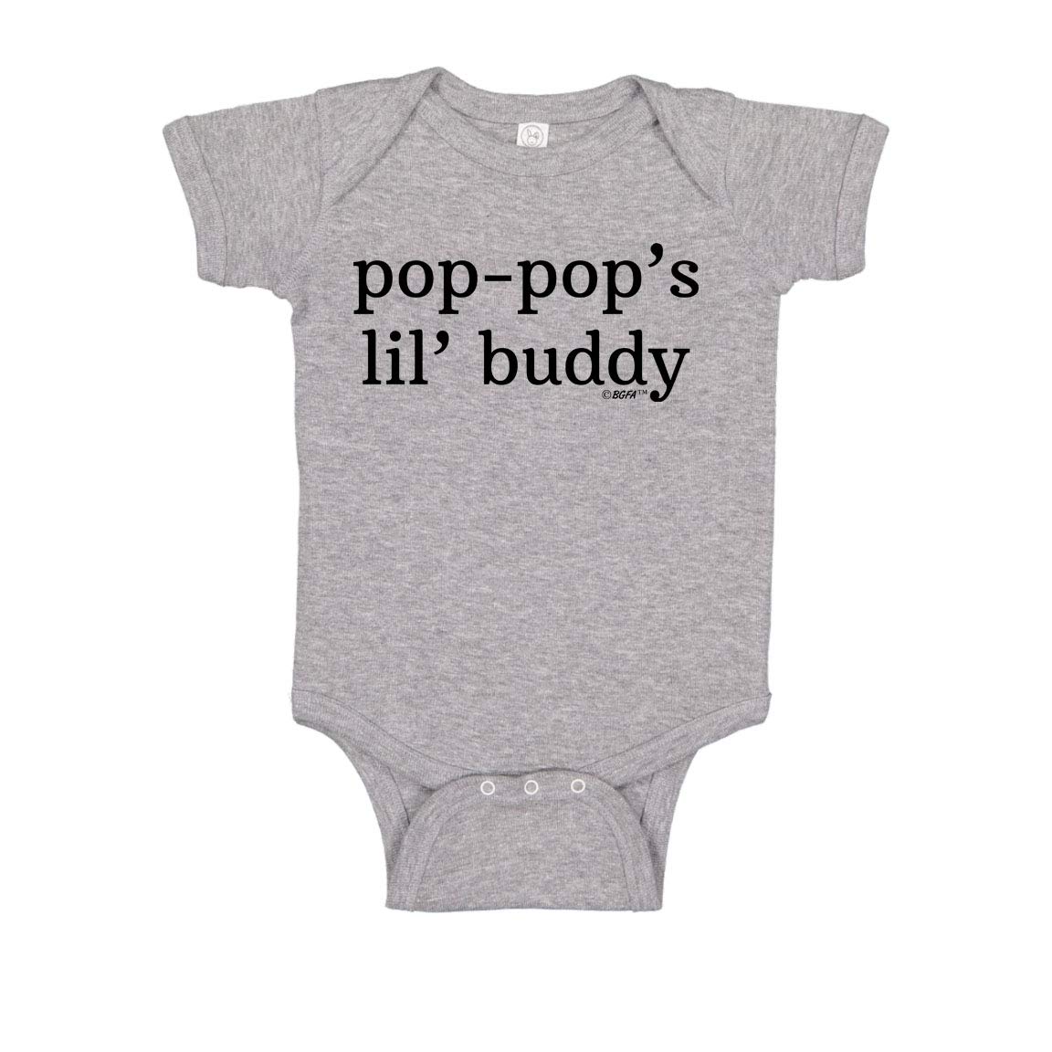 Baby Pop-Pop Bodysuit Pop Baby Gifts Pop-Pop Baby Gifts Pop-Pop's Lil' Buddy Bodysuit 6 Months Heather