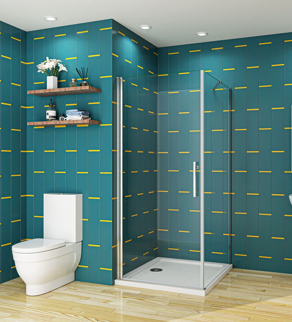 Aica Sanitär Duschabtrennung Duschkabine 90x90cm Duschtür 6mm Nano Glas H.185cm