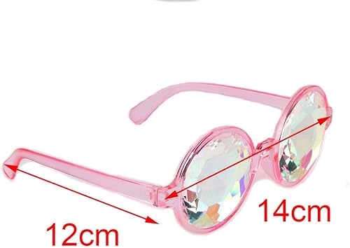 Miniatura 3 de Gafas de cosplay de caleidoscopio premium mejor rave difracción lentes de cristal rosa
