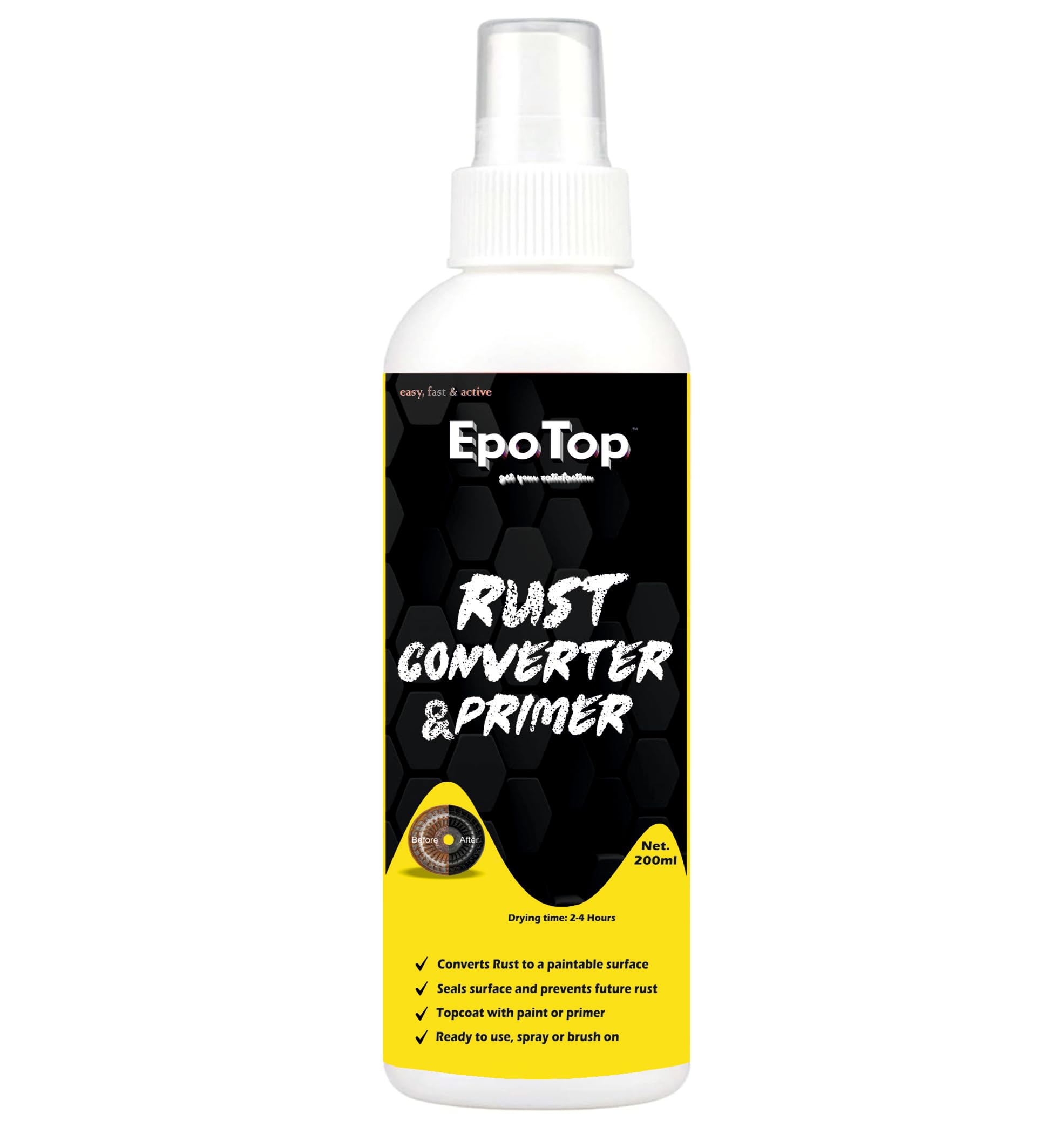 Metal Rust Converter Primer - 200ml | Heavy-Duty Rust Converter & Anti-Corrosion Protection for Iron, Steel, Gates, Tools, Furniture, Automotive Parts & Industrial Surfaces |-picture-37