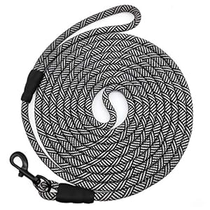 Mycicy Lange touw Lead voor hond training 15FT 30FT 50FT, Check Cord Recall Training Agility Lead voor grote middelgrote kleine honden, ideaal voor training, spelen, kamperen of achtertuin(5m* 12mm, zwart)