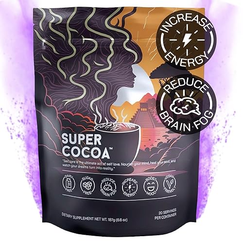 Café nootrópico de chocolate caliente sin azúcar, cacao preparado alternativo, sin lácteos, suplementos cerebrales para la memoria y el enfoque,