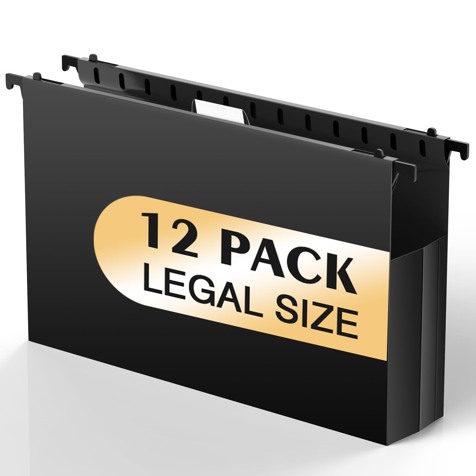 Extra Capacity Legal Size Hanging File Folders,12 Pack Reinforced Plastic Hanging Folder, Heavy Duty 2 Inch Expansion, Filing Cabinet Folders for