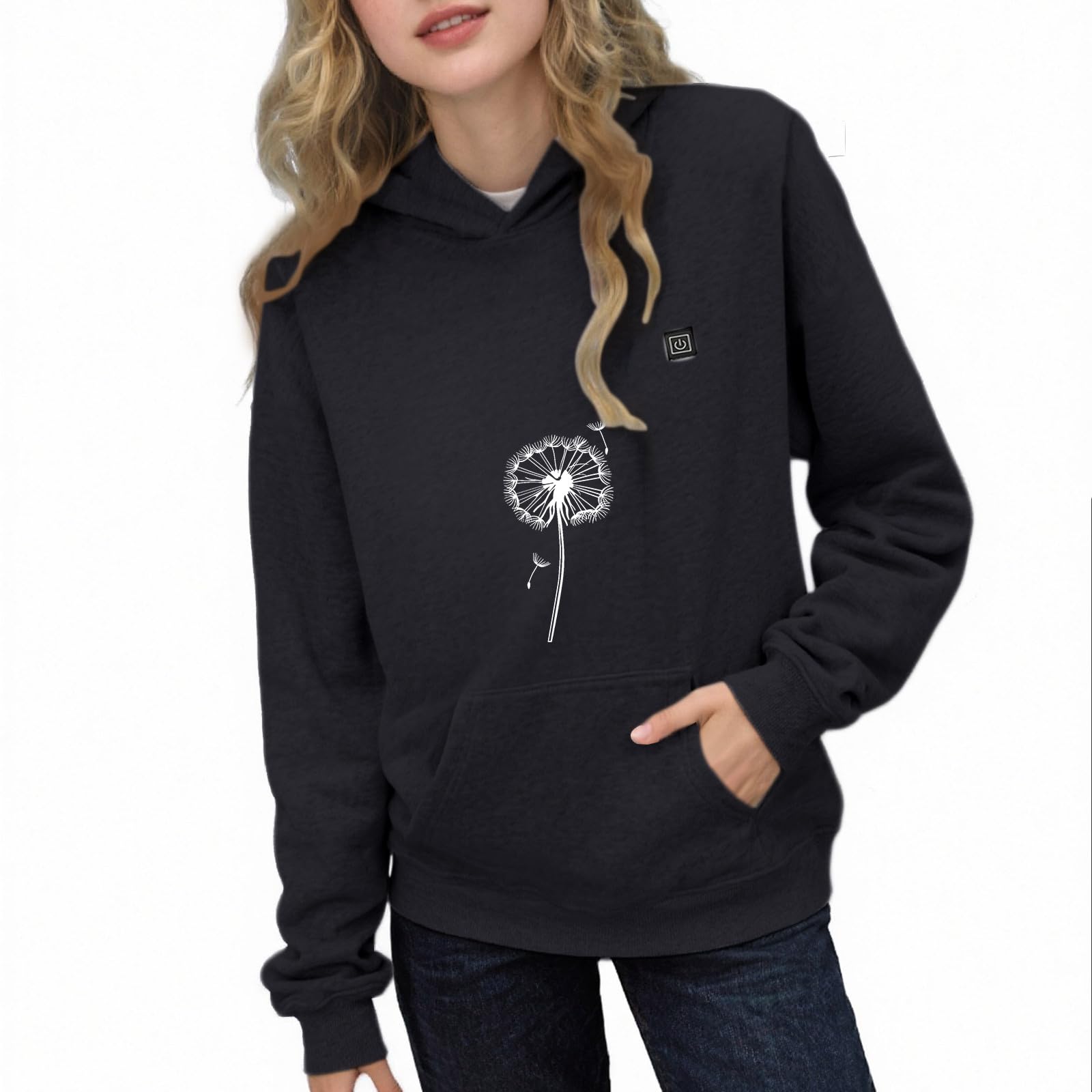 Générique Sweat Chauffant à Capuche USB garçons filles Blouson chauffant Avec 5 Zones de Chauffage 3 Niveaux de Température Plein Air Vestes Chauffantes Coupe-vent Avec Poche De Chauffage Hiver