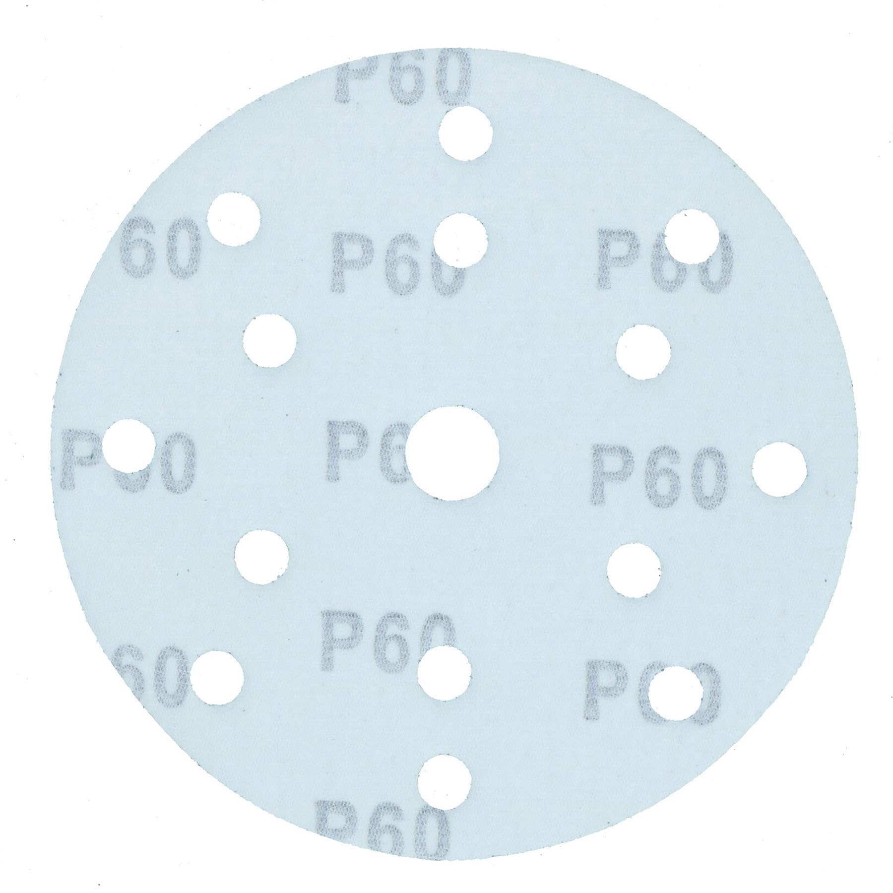 Discos de lija abrasivos de cerámica con gancho y bucle autoadhesivos, 150 mm, grano 60, 200 unidades