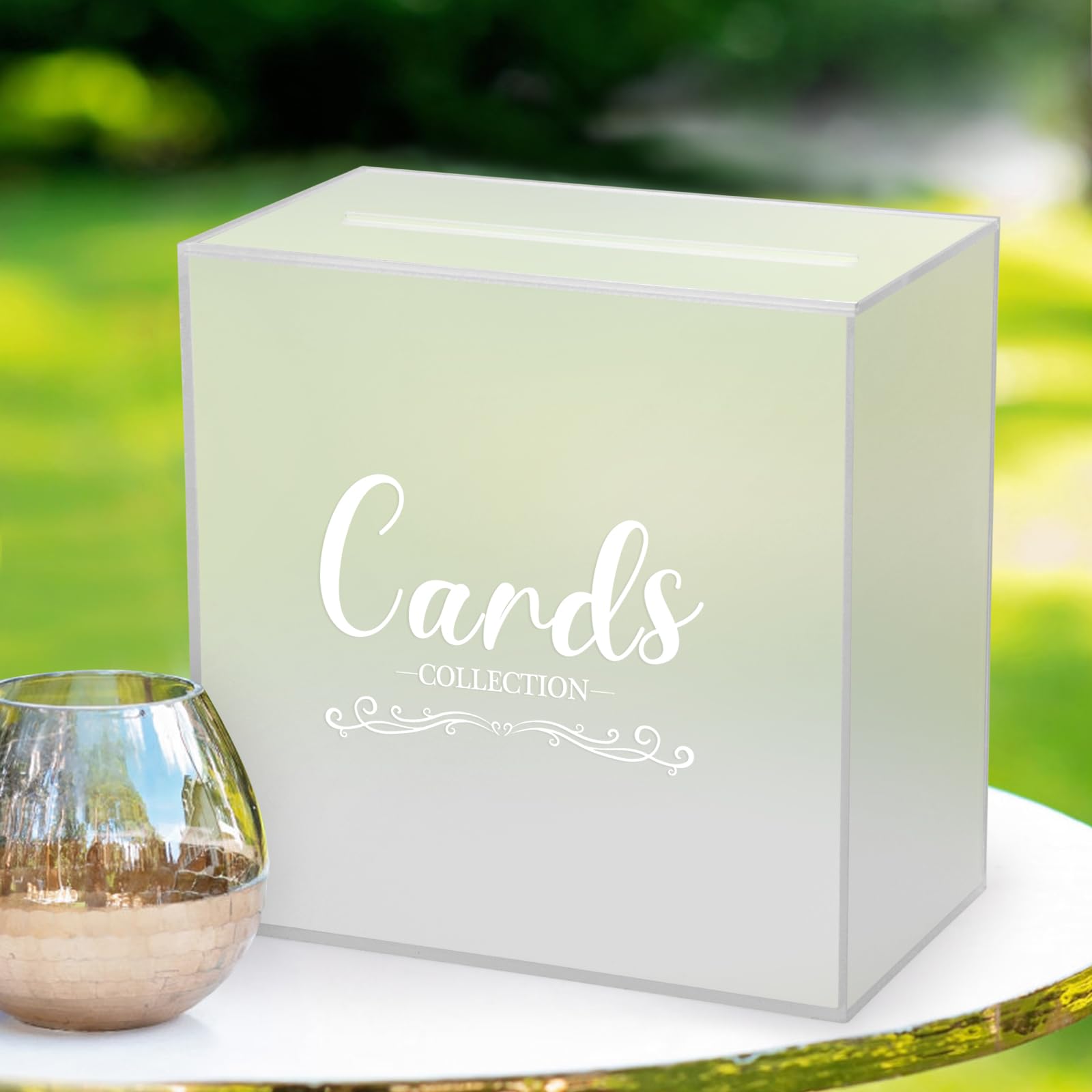 Lemicin Acrylic Frosted Wedding Card Box, Large DIY Card Box Blank No Print for Wedding Reception, Graduation Party, Bridal Shower, Keepsake Party Favor, Cosmetic Home Decor