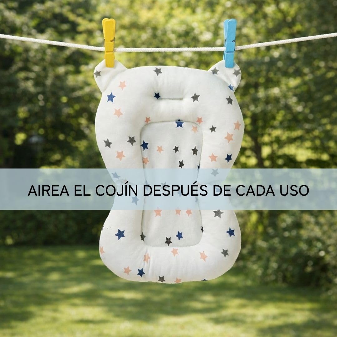 Cojín para Bañera de Bebé Ajustable y Portátil con Malla Antideslizante, Almohada Reductora, Hamaca de Ducha (Blanco)