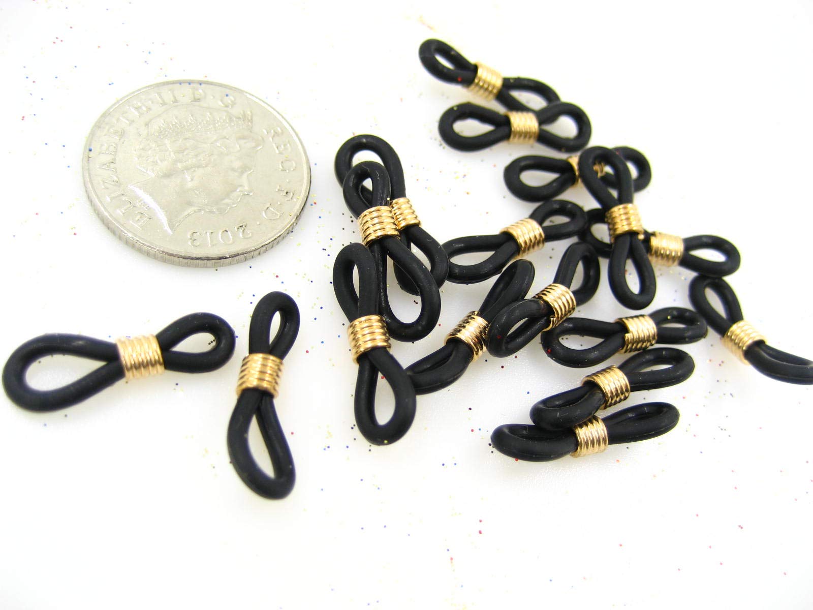 the sew shack 20pcs of Eye Gl Spectacle Chain Strap Holders Rubber Loop Ends Approx 22mm