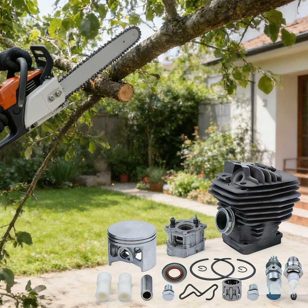 Kit di ricambio per cilindro a foro grande da 56 mm, compatibile con motosega MS660 e 066, include clip a molla collettore di aspirazione e dadi a barra