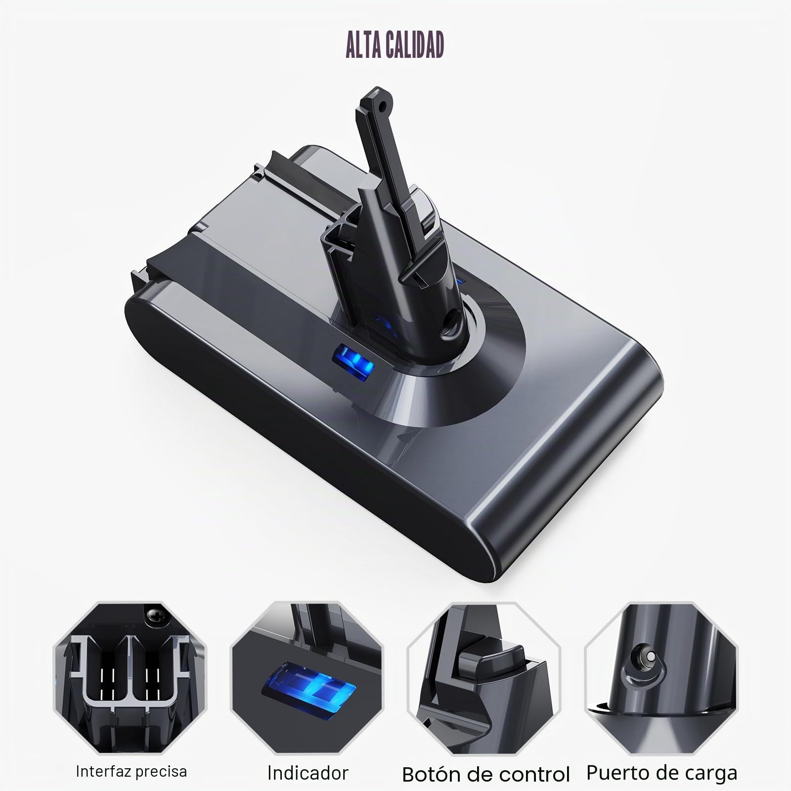8000mAh Batería para Dyson V8, Batería de Repuesto para Dyson Compatible con Dyson Absolute Animal Series Motorhead Absolute Pro SV10 Aspirador de Mano con 2 Filtros (V8)
