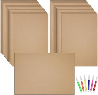 NAROSEBE 20 Stück A3-Blätter (297 x 420 mm), Wellpappe, 3 mm, große Pappplatten, Hartkartonplatten zum Malen, Modellieren,...