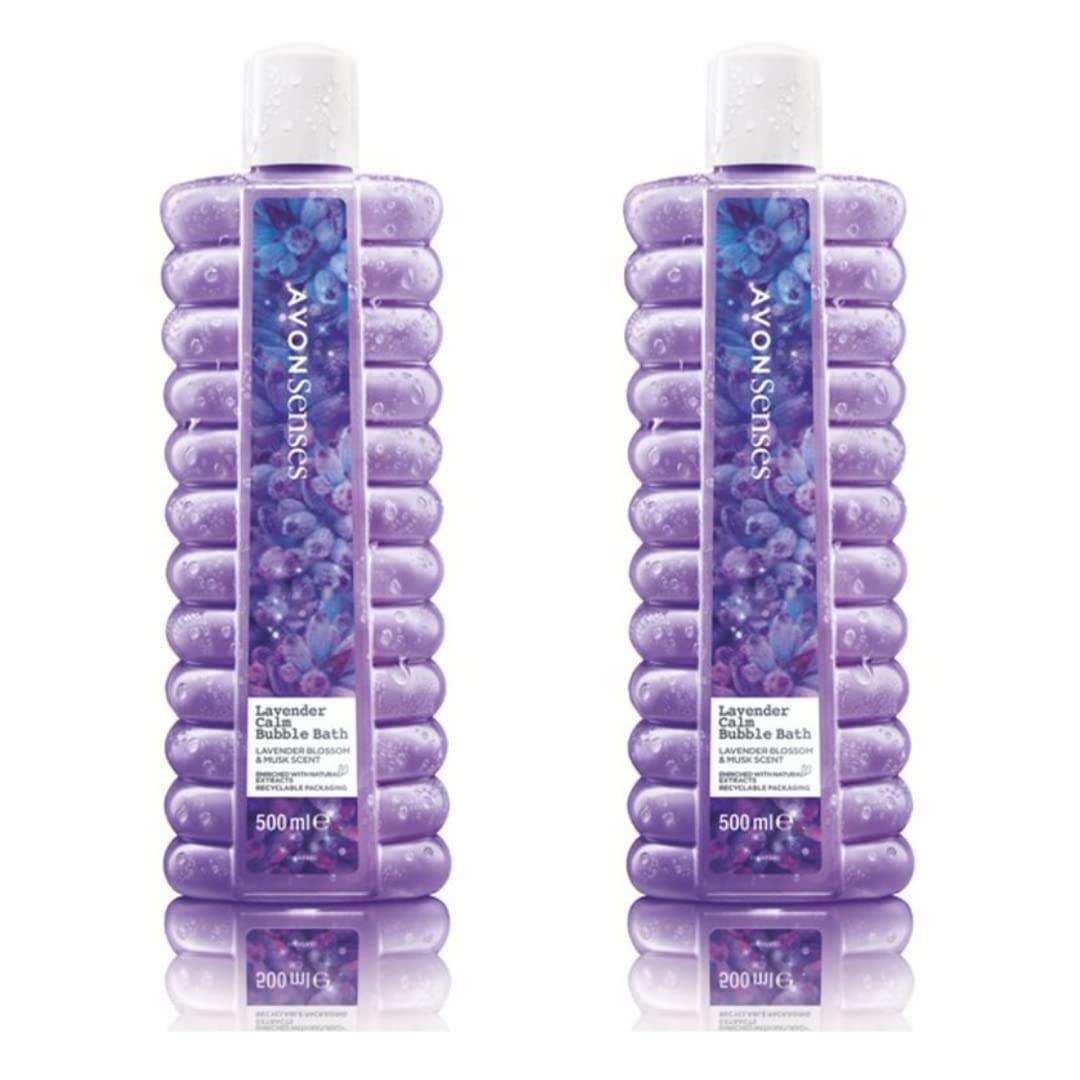 New Avon Lavender and Musk Bubble Bath Set - 2 x 500 ml Lavender Bubble Baths