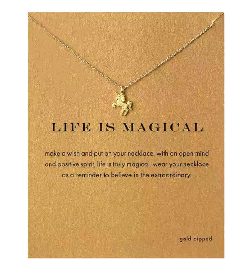 RVM Jewels Card + Life is Magical Unicorn Symbol Magic Pendant Necklace for Girls and Women (B0B5ZGFJ14) Amazon Price History, Amazon Price Tracker