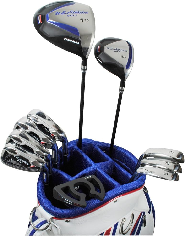 Amazon Lezax レザックス U S Athletes クラブ10本セット キャディバッグ付 ホワイト Uscs 4716 フレックス S 番手 1w 5w I5 I6 I7 I8 I9 Pw Sw Pt ライ角 61 5度 I7 レザックス クラブセット